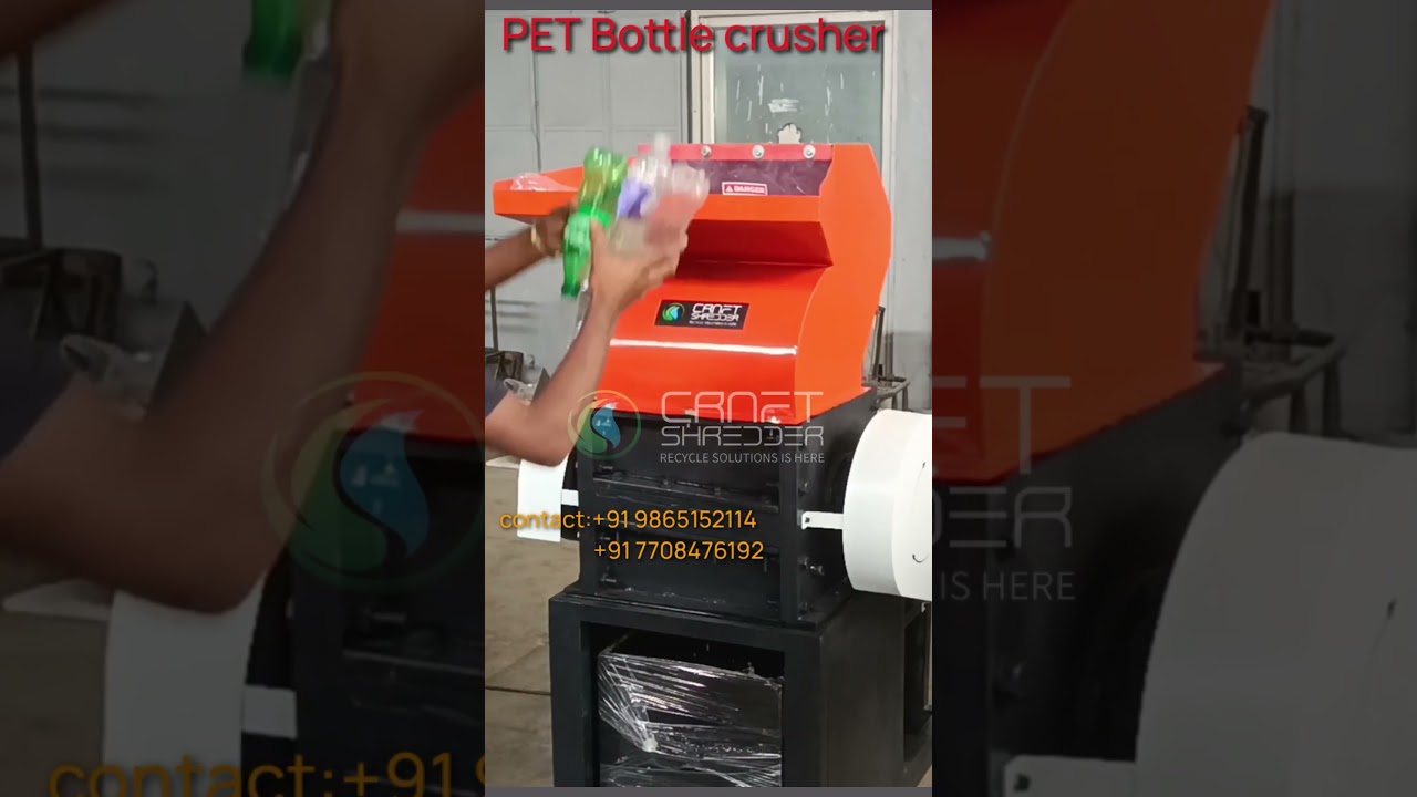 PET, bottle Grinding Machine, Plastic Crusher Machine / Craft shredders - +91 9865152114