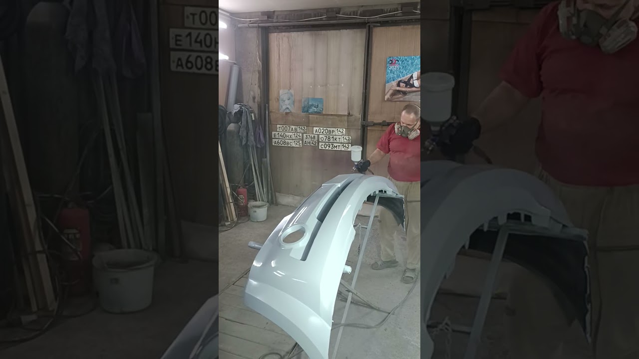 Кия грунтовка переднего бампера.