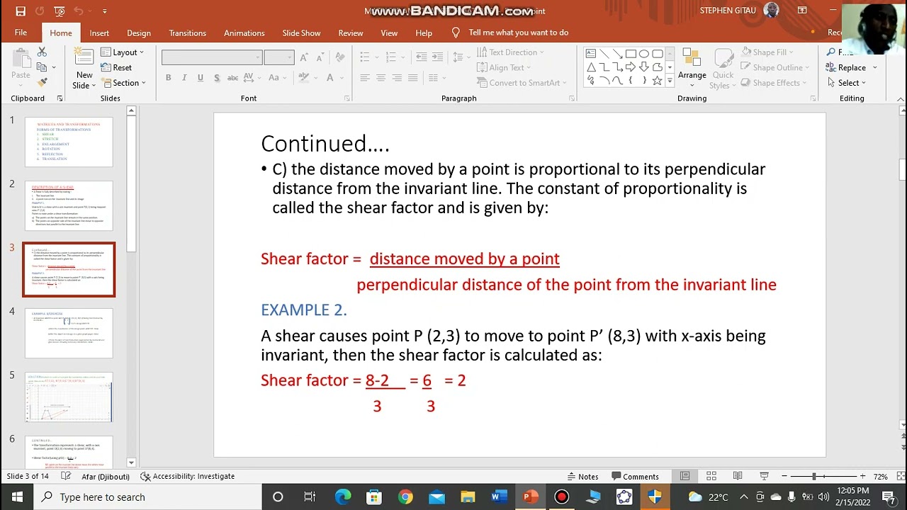 shear as a transformation