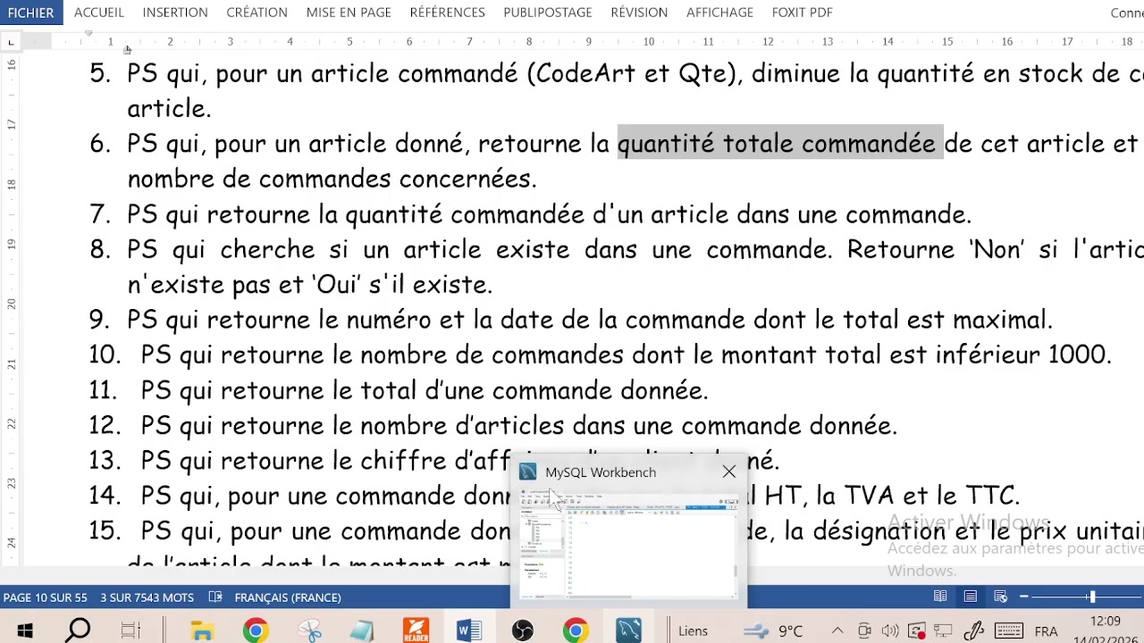 MySQL - Part 4 - Procédures stockées - Exercices (Série 1) suite