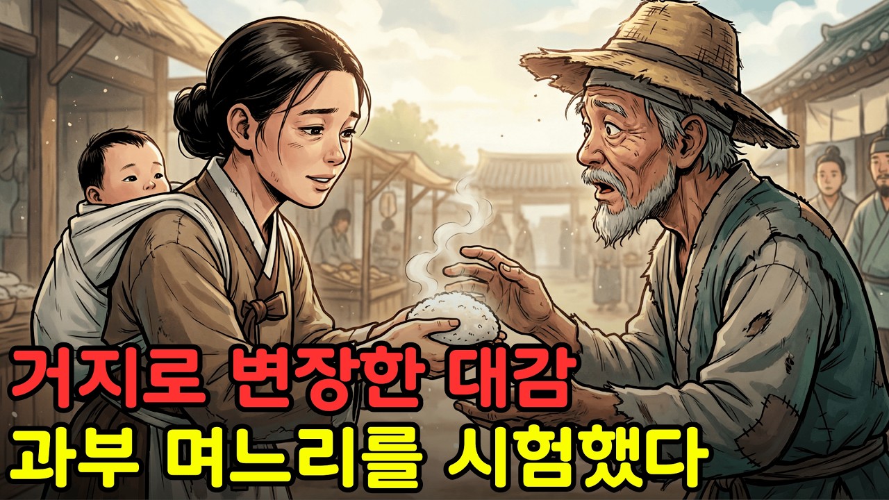 대감이 거지로 변장해 떡집에서 과부 며느리를 시험했다… 정체가 밝혀지자 장터가 얼어붙었다