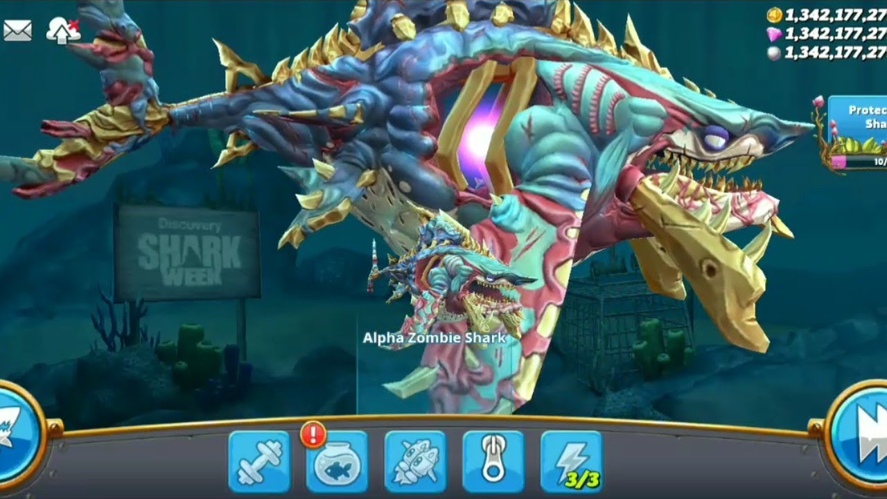 Alpha zombie Shark extremely gameplay|HUNGRY SHARK WORLD 🌎|HAPPY MOD APK