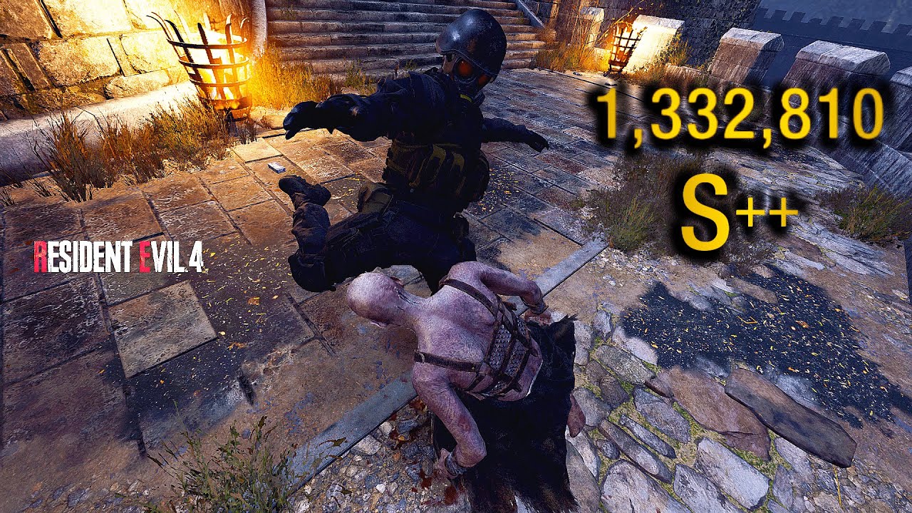 HUNK TAKES DOWN THE CASTLE | No HUD Resident Evil 4 Remake Mercenaries [S++ Rank]