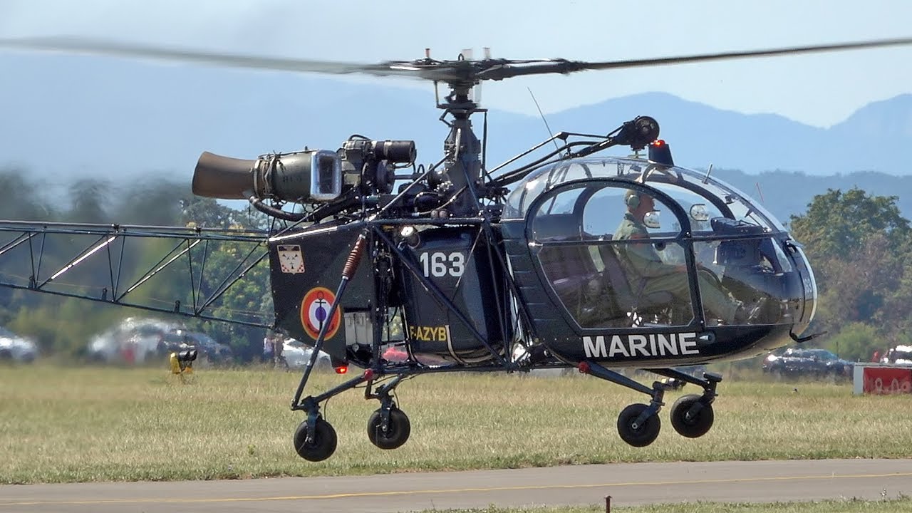 *Rare* 1958 French Navy Sud Aviation SE-313B Alouette II helicopter take off & landing | avgeek