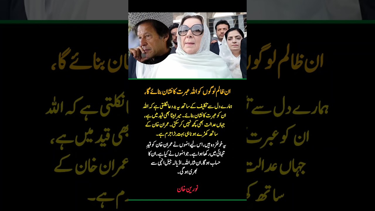 Noreen Khan Breaks Silence on Imran Khan's Imprisonment | Emotional Statement 🇵🇰