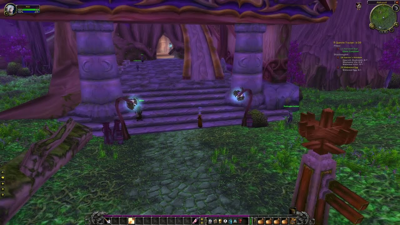 Shadowglen Priest Trainer Location, WoW Classic Night Elf Starting Area Priest Trainer