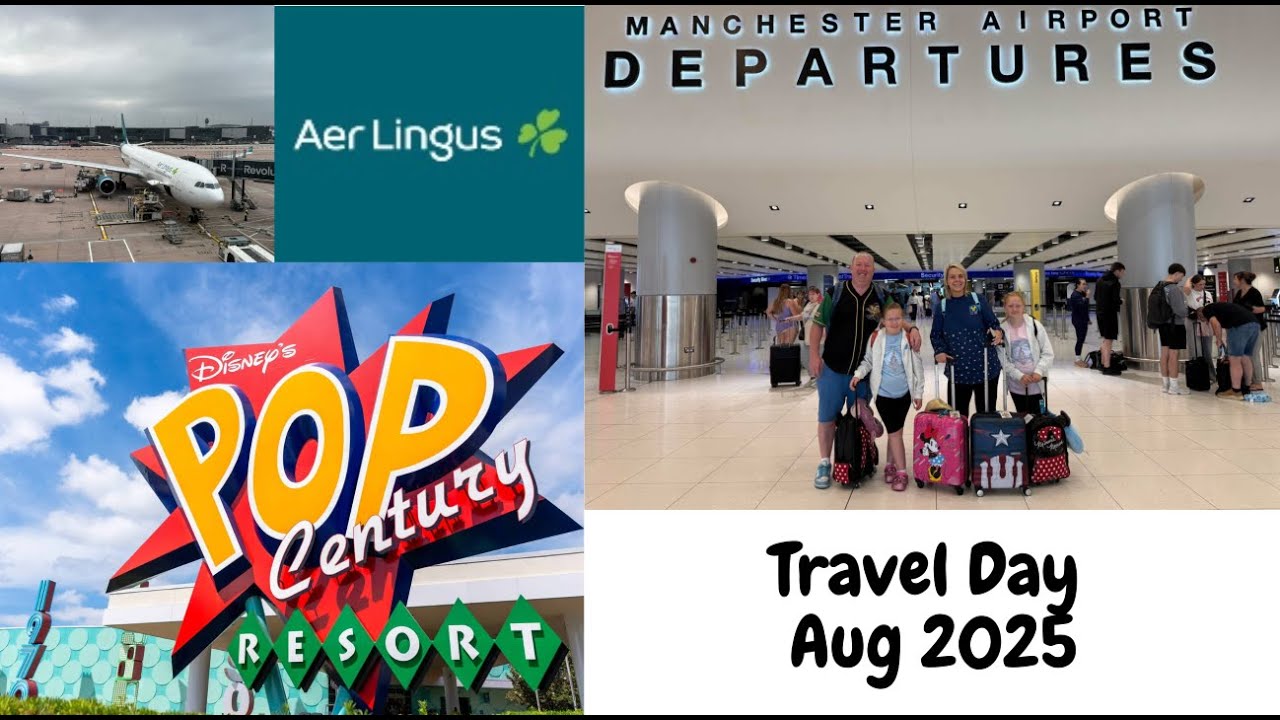 ORLANDO TRAVEL DAY ✈️ MAN - MCO Aer Lingus 🏨Pop Century 🛒 Walmart