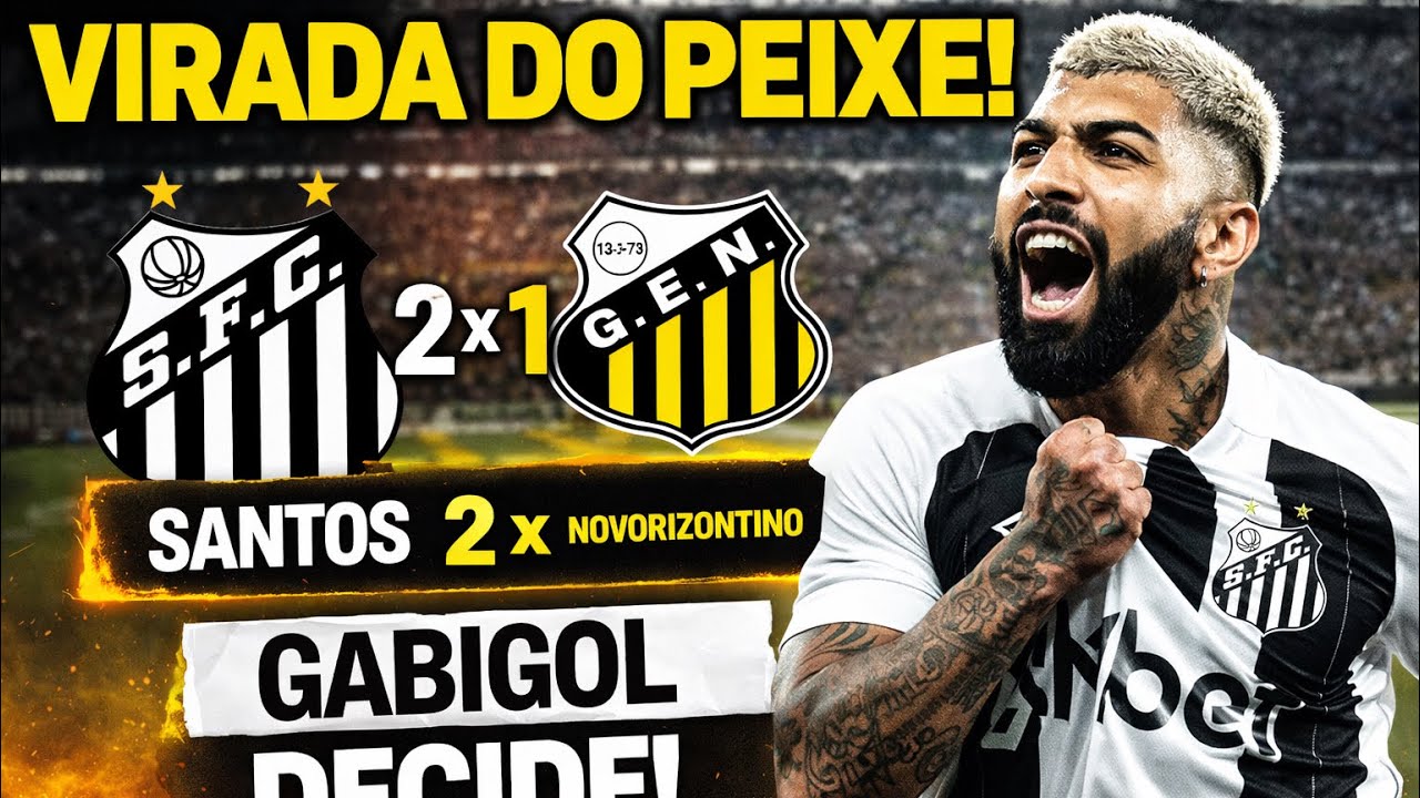 Melhores momentos Santos 2x1 novo horizontino 