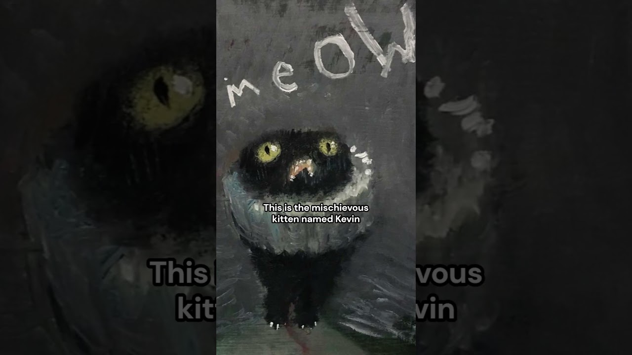 The Whimsy of Vanessa Stockard&rsquo;s Little Black Cat (Kevin the Kitten) #art #paintings