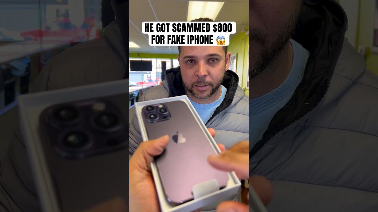 HE GOT SCAMMED $800 FOR FAKE IPHONE 😱 #shorts #apple #iphone15promax #iphone #ios #android #samsung