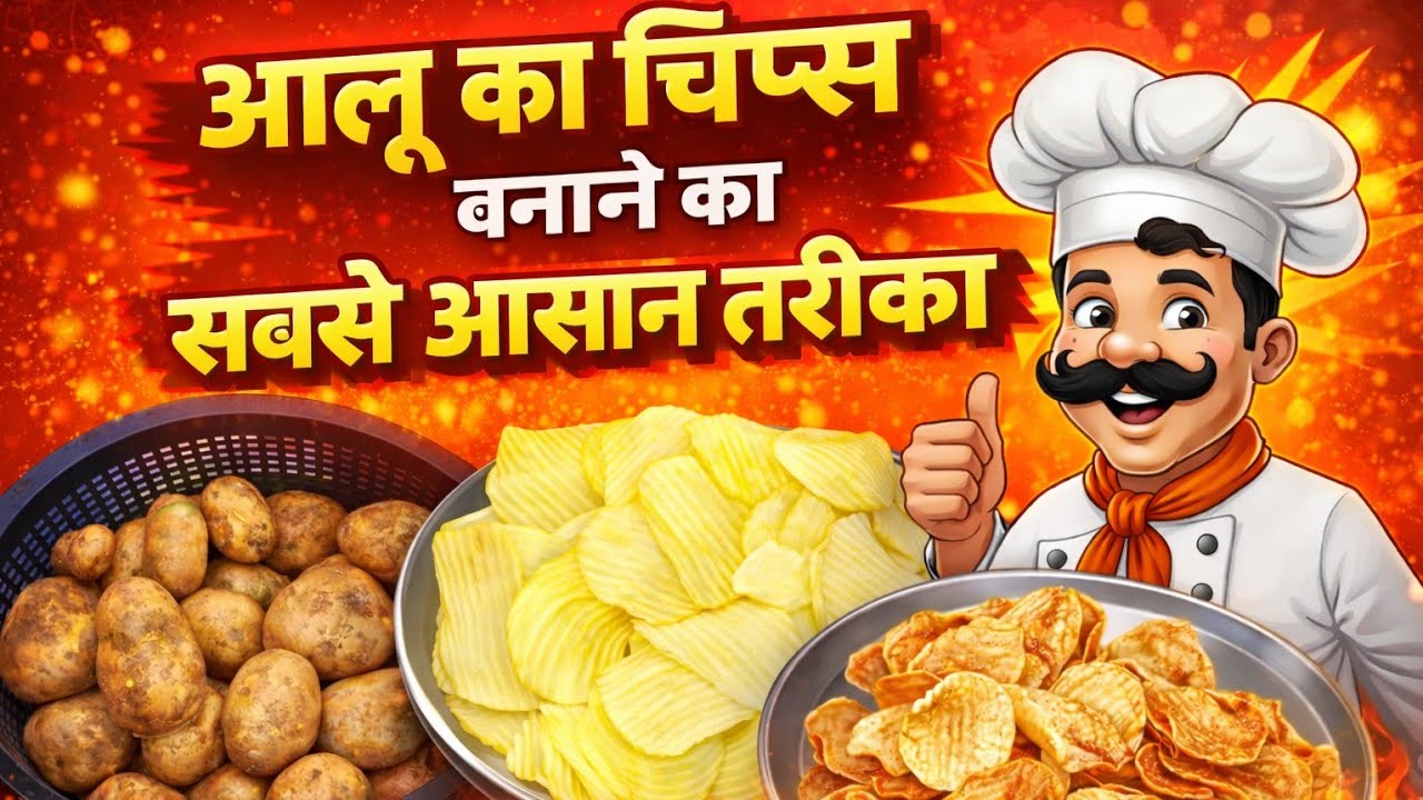 आलू का चिप्स बनाने का तरीका | ऐसे बनाएँ घर पर ही आलू का चिप्स 