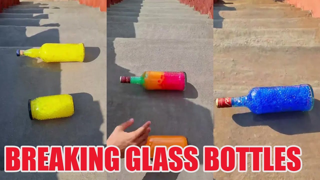 Breaking Glass Bottles and Balloon Drops 🔥 Crushing Crunchy & Soft Things #asmr #satisfying