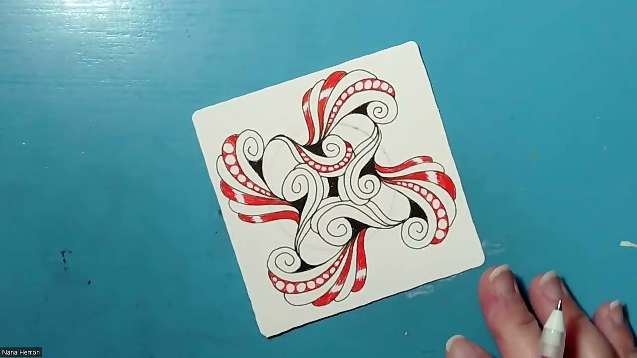 2024 Inktober Tangles Day 10: Sweet Pea