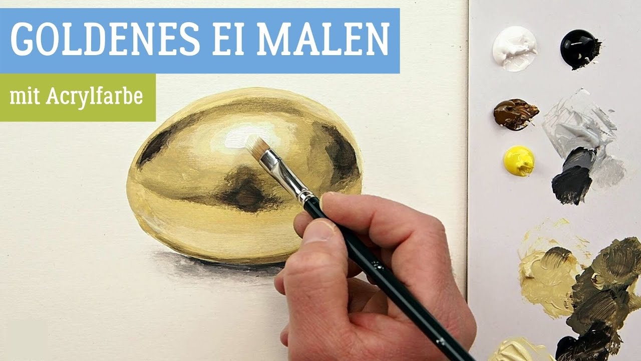 Goldenes Ei malen mit Acryl - Sieht aus wie Gold