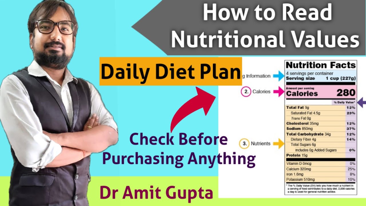 how to read nutrition labels | nutritional value in hindi | daily calorie |dr amit gupta | diet plan