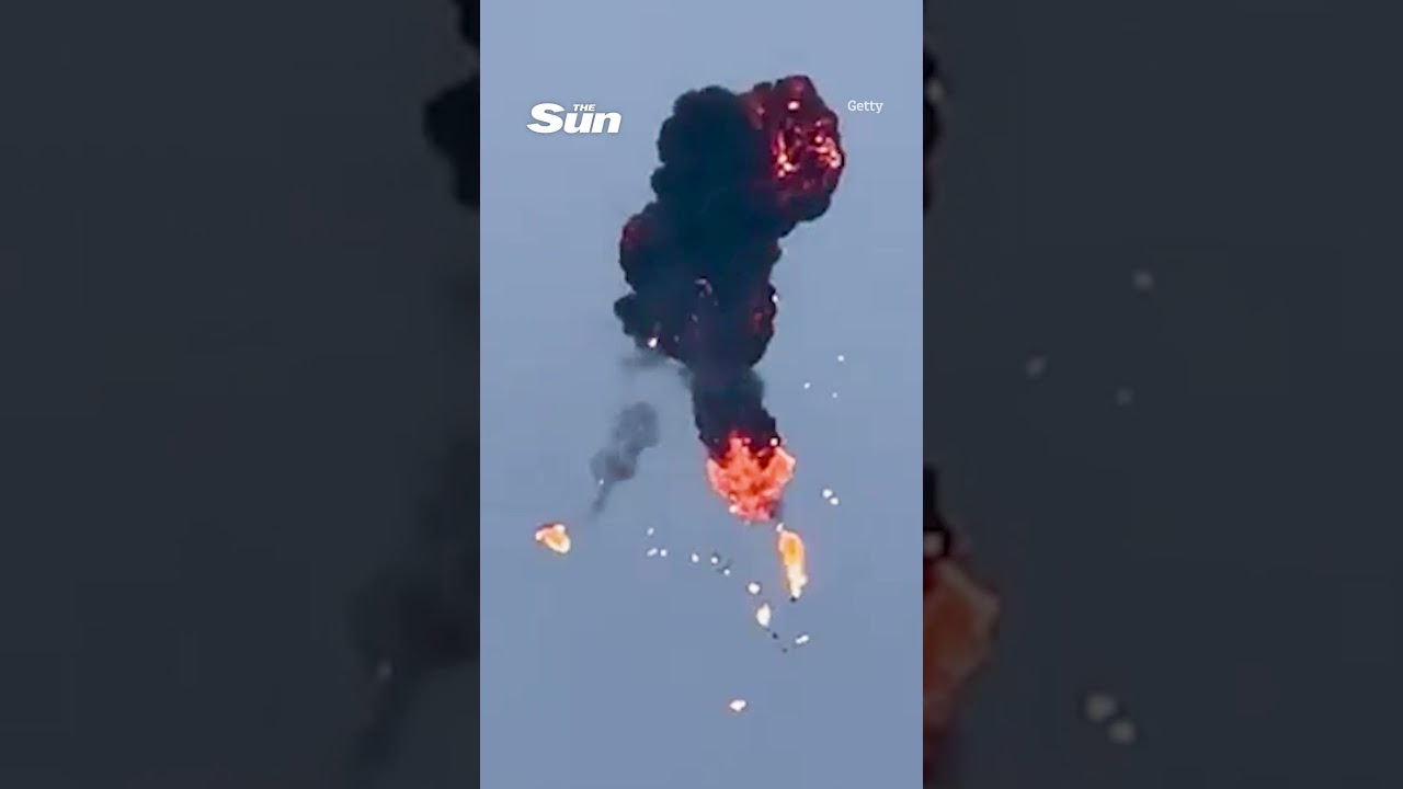 Moment Russian attack drone is shot out of the sky over Belarus