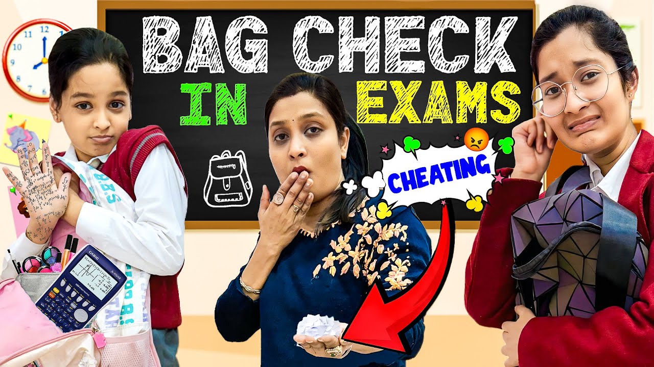 BAG CHECK IN EXAMS 😮 | Surprise Bag Check by Mummy 😲 | Funny Video | Cute Sisters