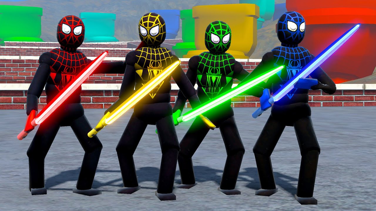 SPIDER-MAN GAME LIGHTSABER BATTLE - EPIC RAGDOLL PHYSICS