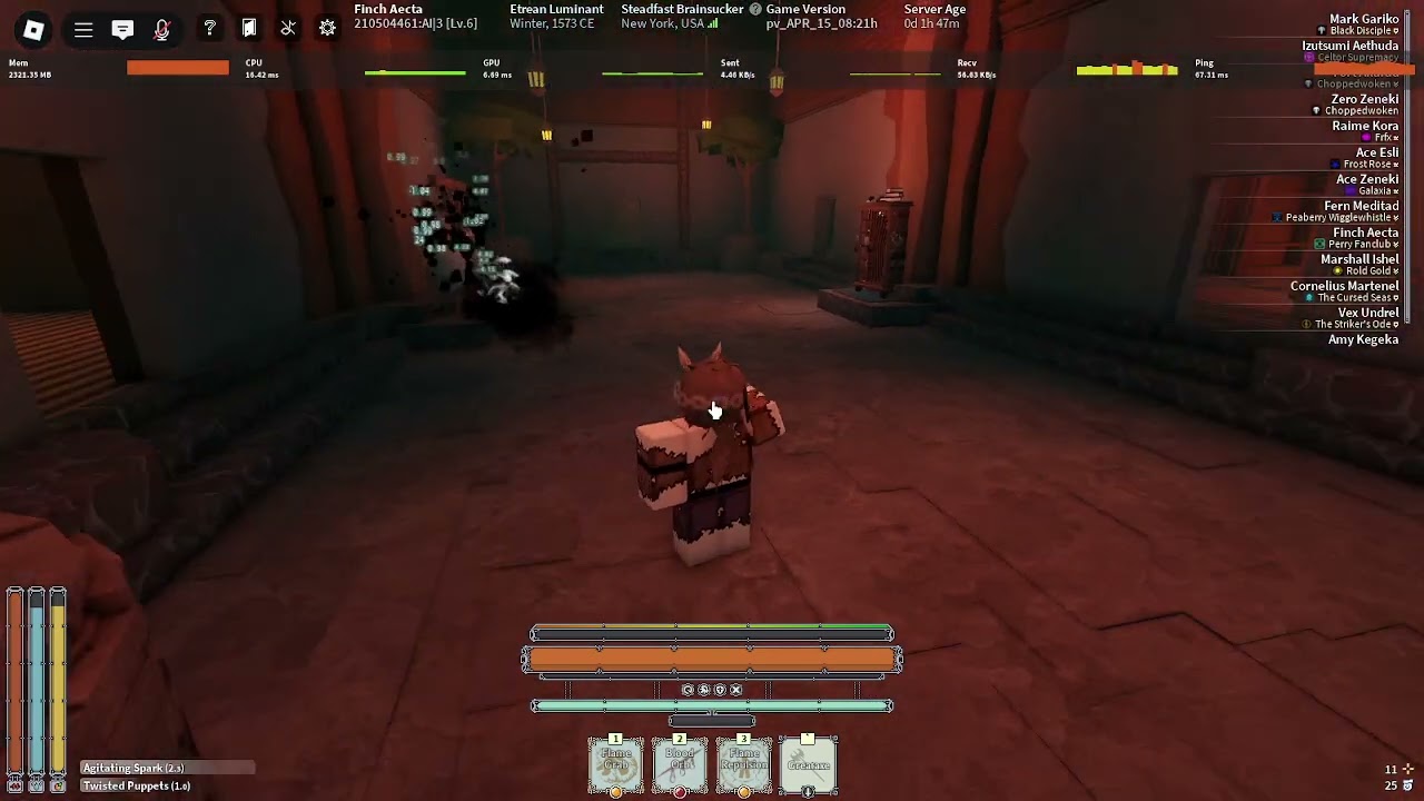 Deepwoken - Blood Orb Explosion Test with Twisted Puppets