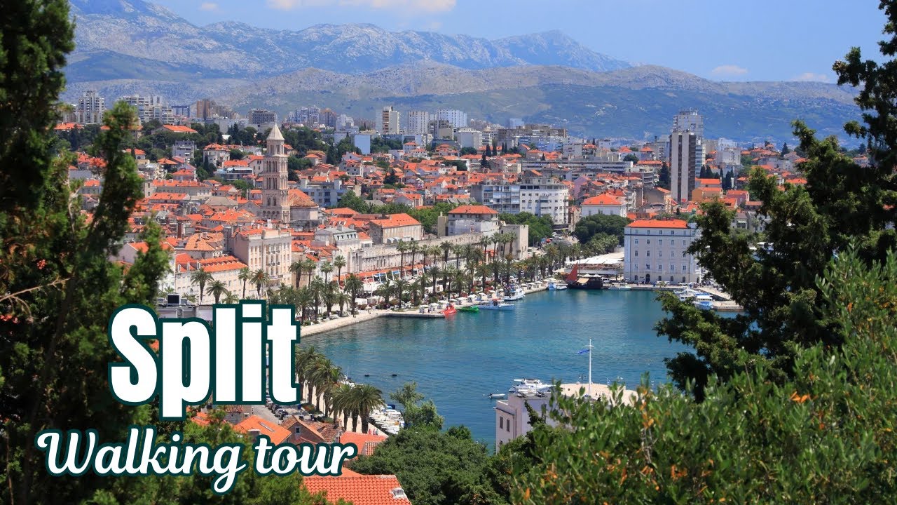 Split Croatia 4K Walking Tour | Riva, Diocletian's Palace & Bell Tower Views