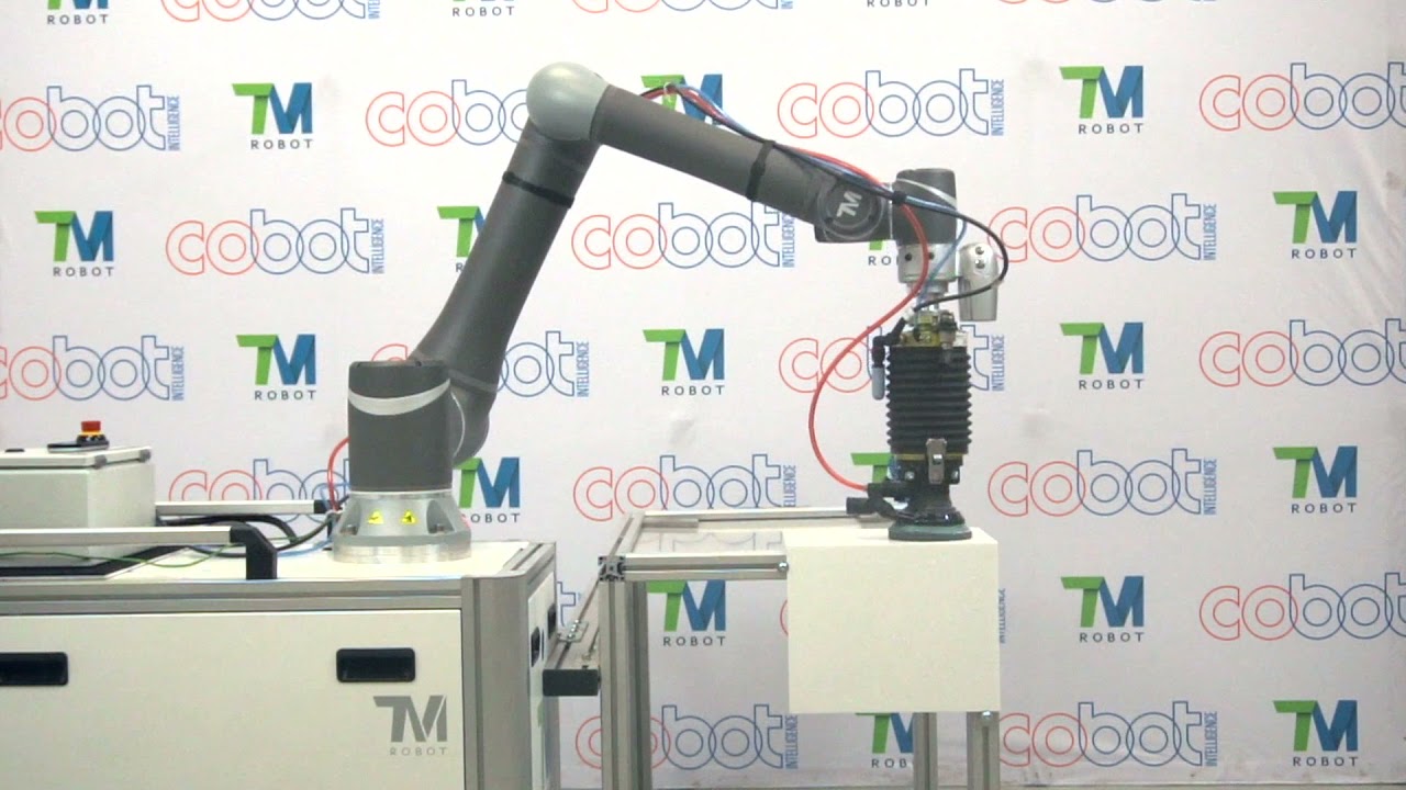 Cobot's TM Arm Sanding a Corian Counter Top