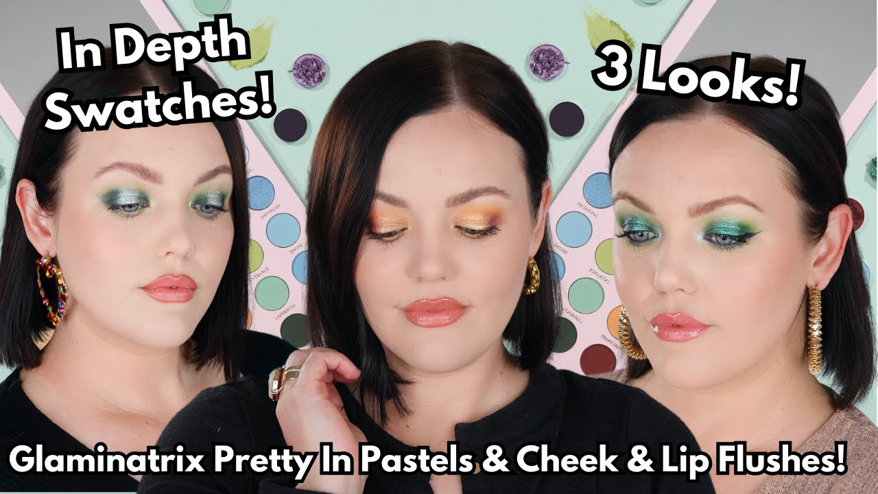 New Glaminatrix Cosmetics Pretty in Pastels Palette & Cheek & Lip Flushes | 3 Looks & Swatches!