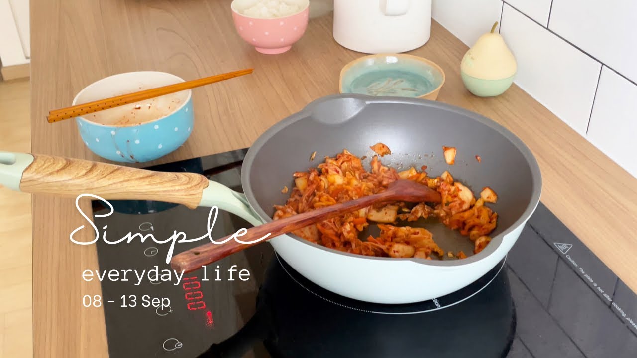 Simple everyday life: Daily vlog - Cold soy noodles, Shade candles, MUJI risotto, Kimchi fried rice