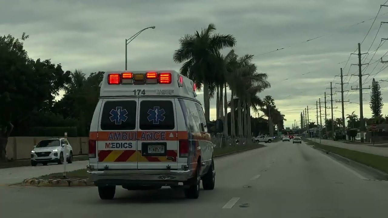 Medics Ambulance Responding With Lights