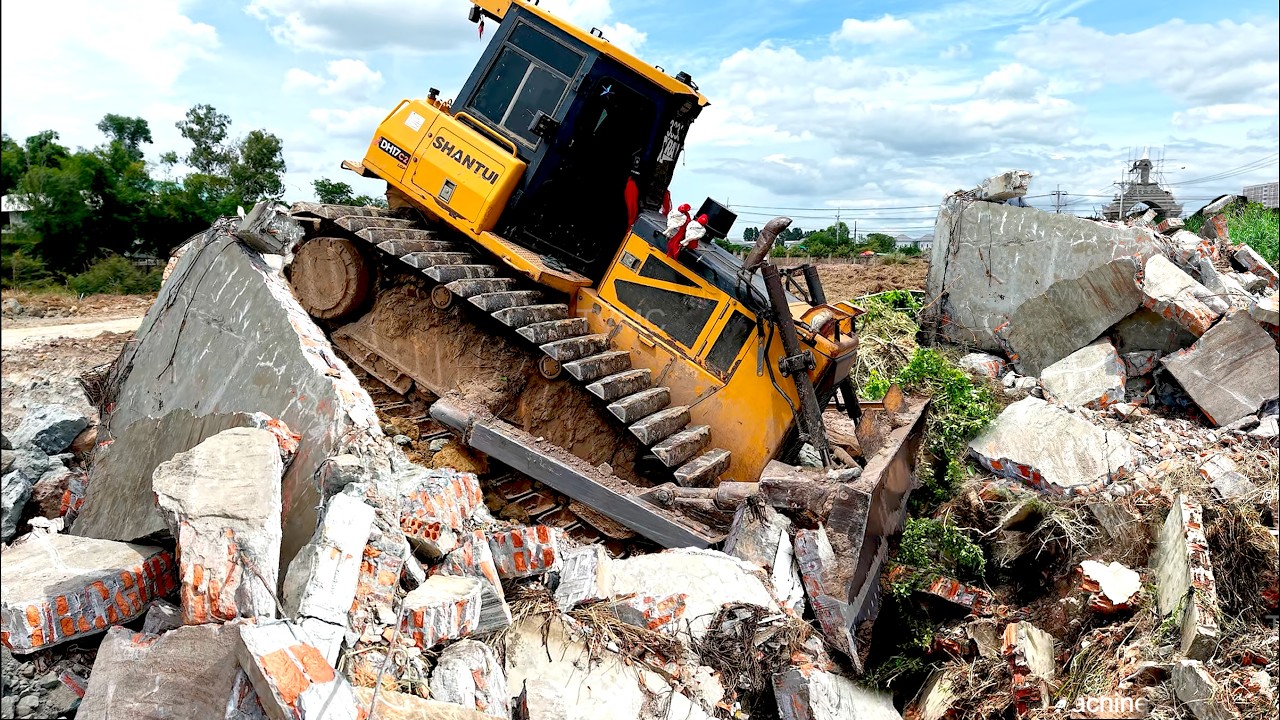 Ultimate Of Clearing Forest & Remove Old Home Step by Step Land Project Using SHANTUI Dozer DH17C2