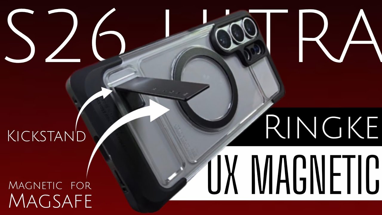 Ringke UX Magnetic w/Kickstand Case for Samsung Galaxy S26 Ultra | Black/Clear