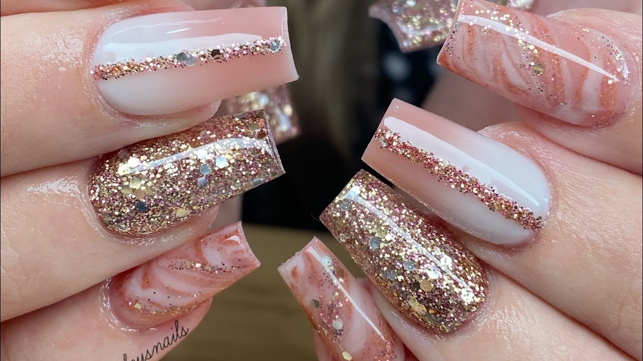 Rose Gold Acrylic Nails