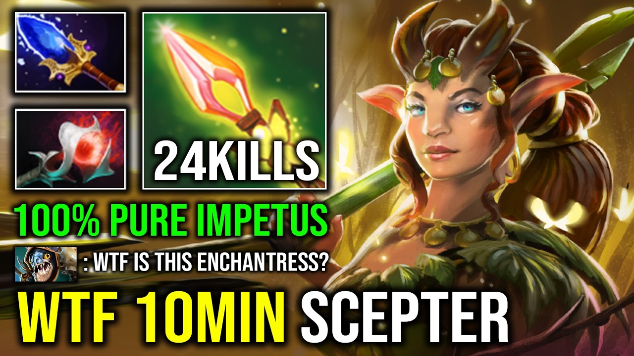 WTF 10MIN SCEPTER 1v5 Неприкасаемая Раздражающая Чародейка на оффлейне 100% Чистый Импульс Dota 2
