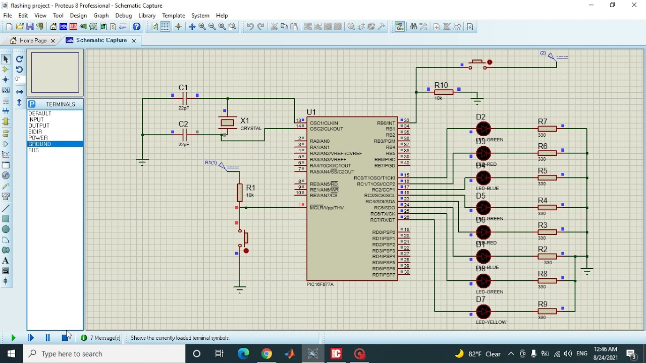 LED projects using PIC16F877A