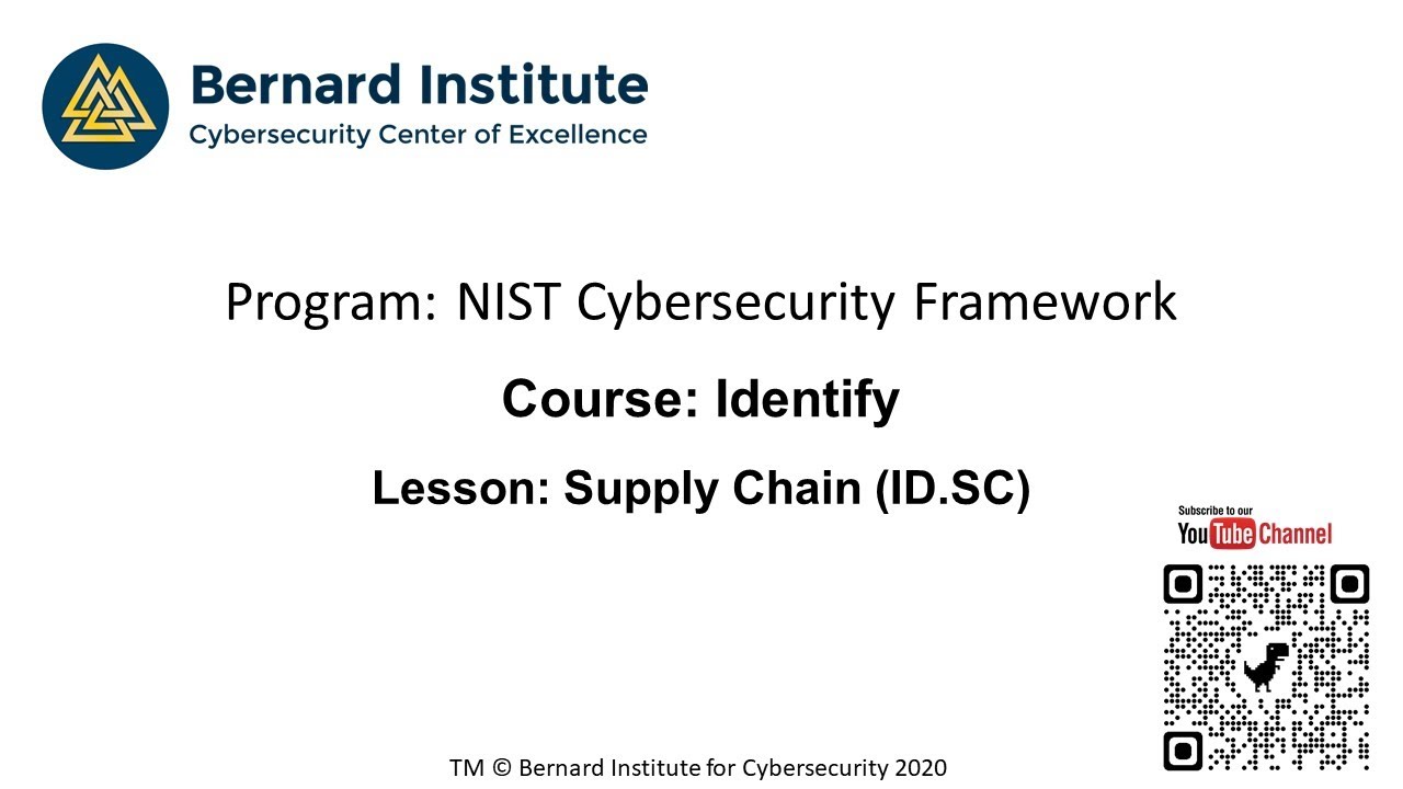 NIST CSF ID SC Lesson 6 Supply Chain