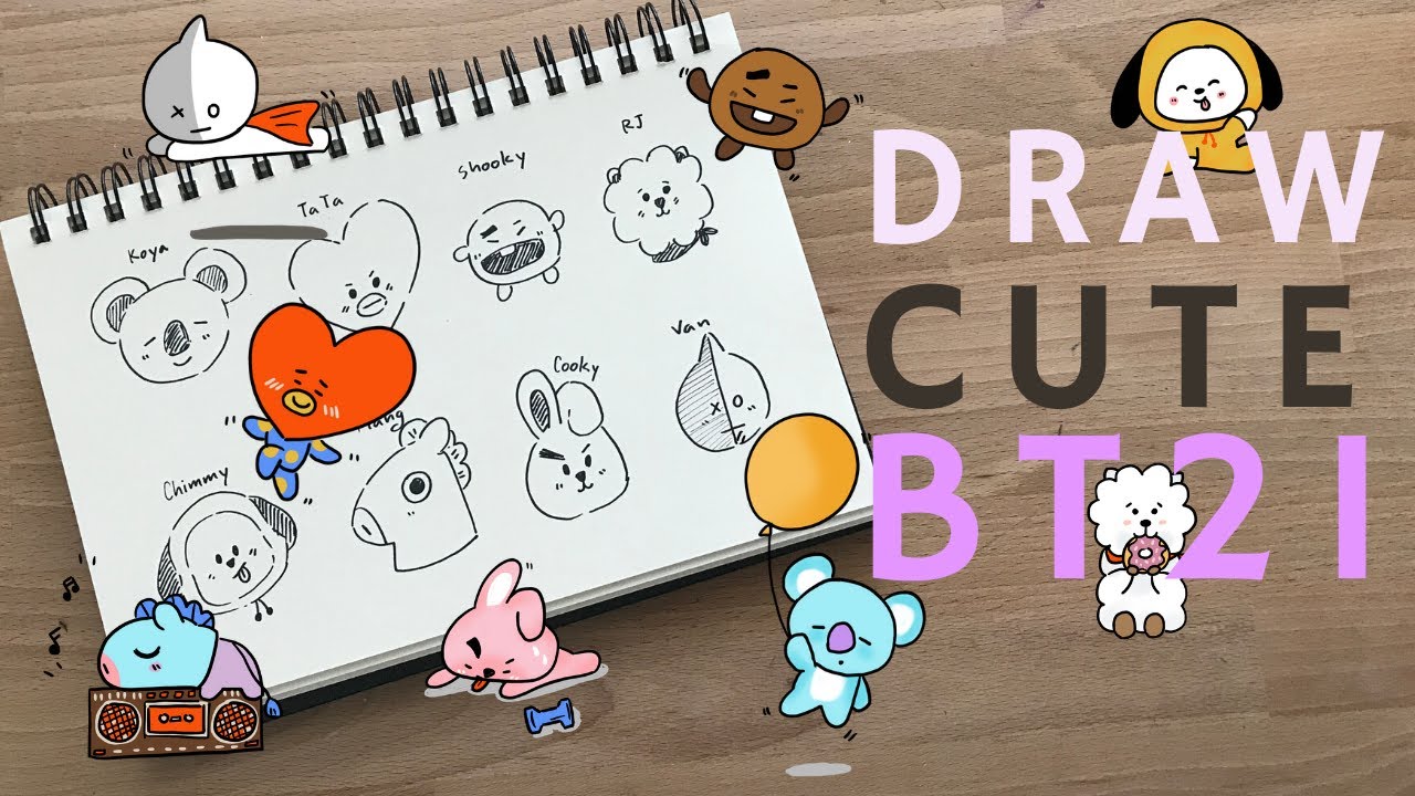 How To Draw BT21 ll Doodle With Me ll BTS ll สอนวาด BT21