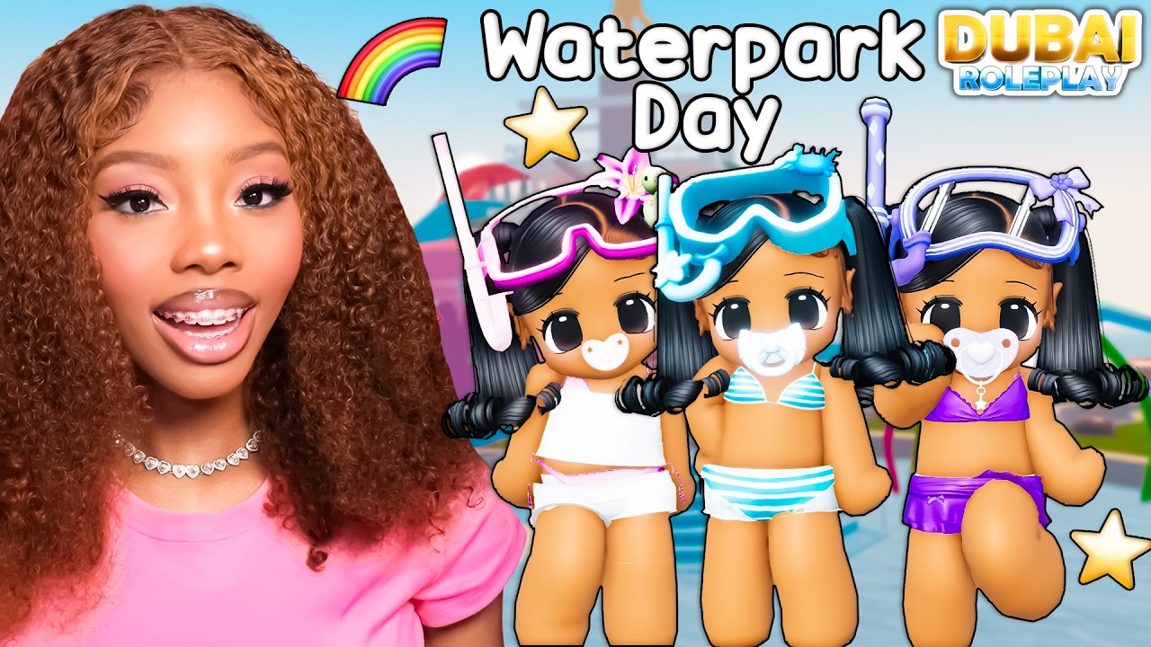 TRIPLET BABIES Go To The WATERPARK | Roblox Life Together Snapchat Rp