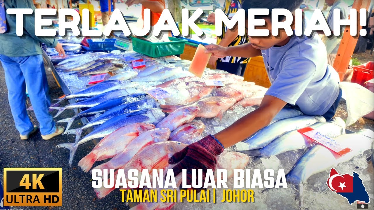 Pasar Tani Taman Seri Pulai Paling Meriah! Ramai Pengunjung & Barang Segar | 4K ASMR Market Walk
