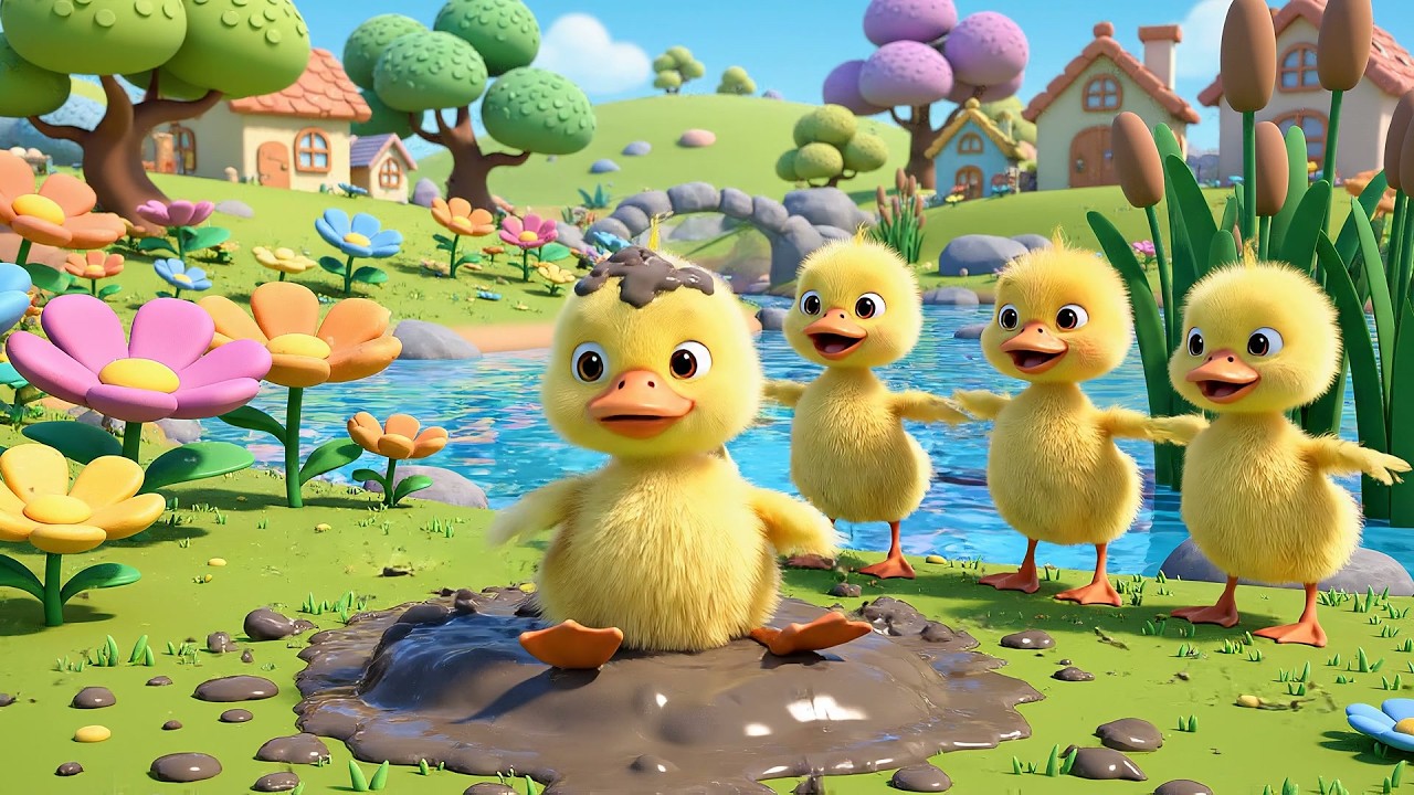 Cinco Patitos Peludos se Balancean | Canciones Infantiles y Rimas para Niños