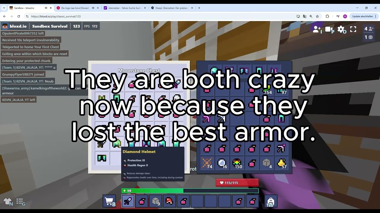 Bloxd io Hole PVP Survaival 123 Many Tier 5 Armor