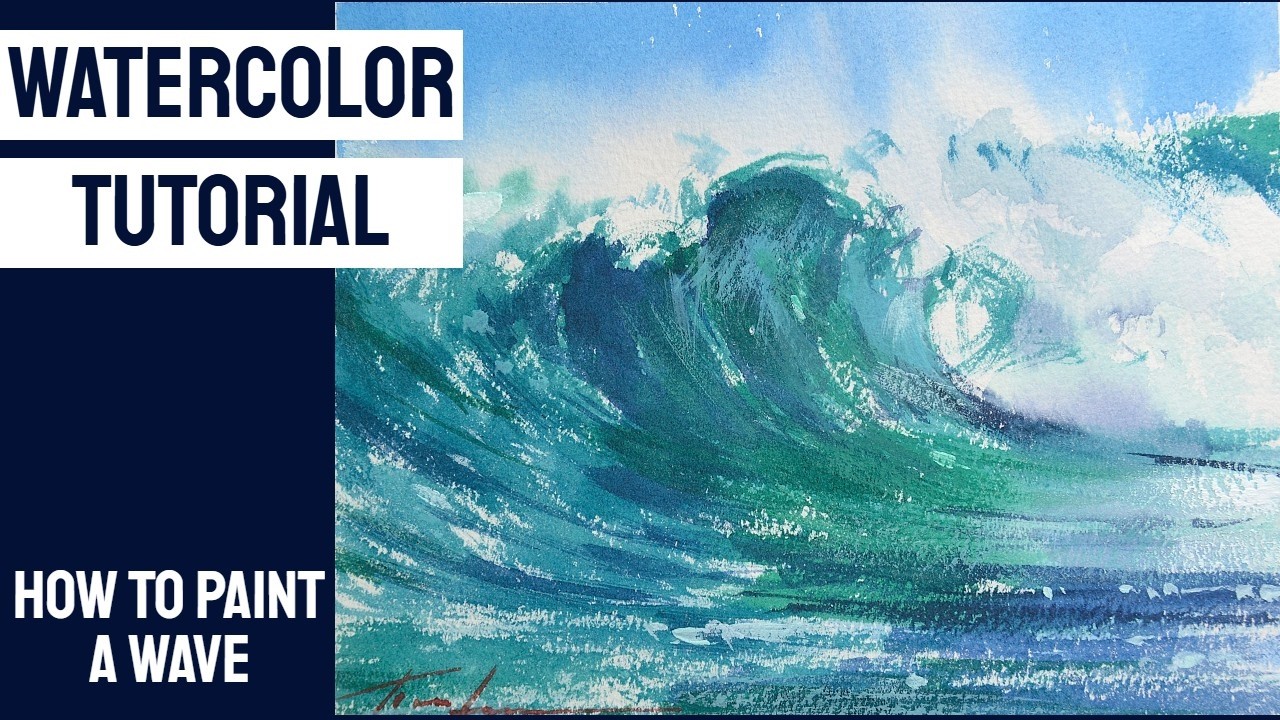 WATERCOLOR TUTORIAL - How to Paint a WAVE #loose #sketch #dailyart