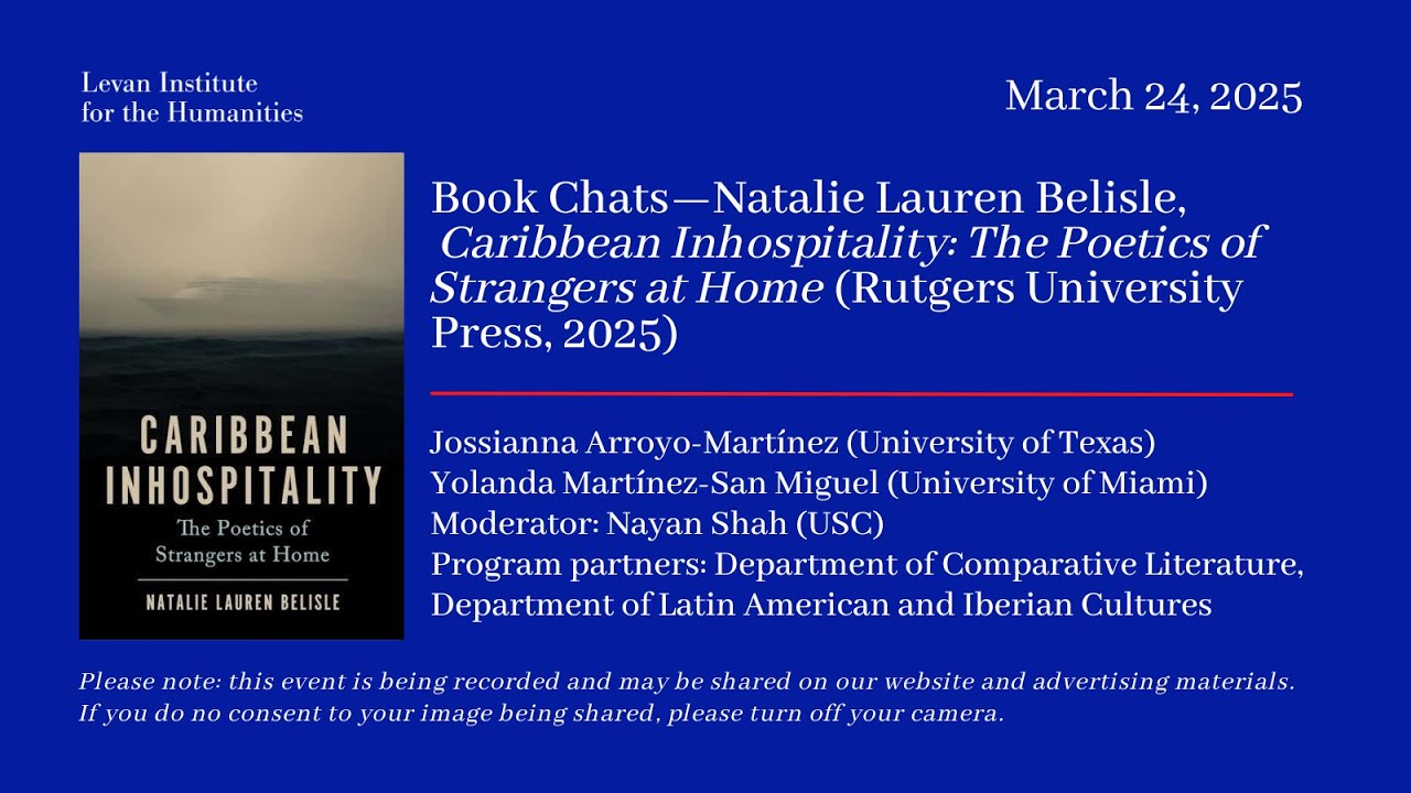 Levan Book Chat—Natalie Lauren Belisle, Caribbean Inhospitality