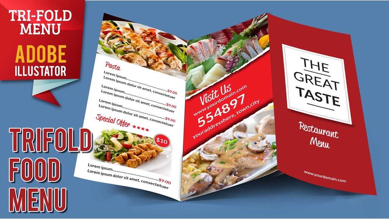 Create a Tri-Fold Food Menu Design in Adobe Illustrator Tutorials