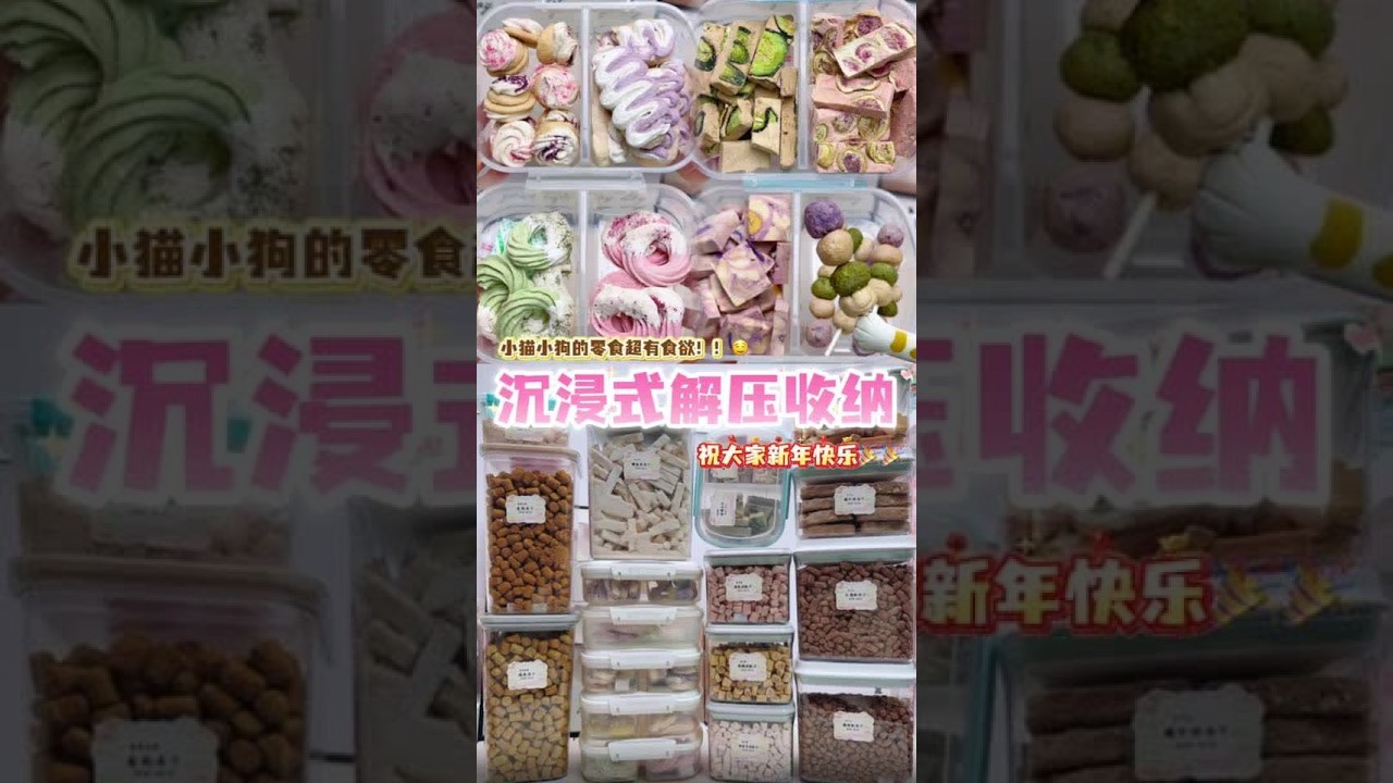 沉浸式收纳｜美味来袭！！馋哭隔壁小猫小狗 #解压 #收纳整理 #宠物 #猫 #沉浸式