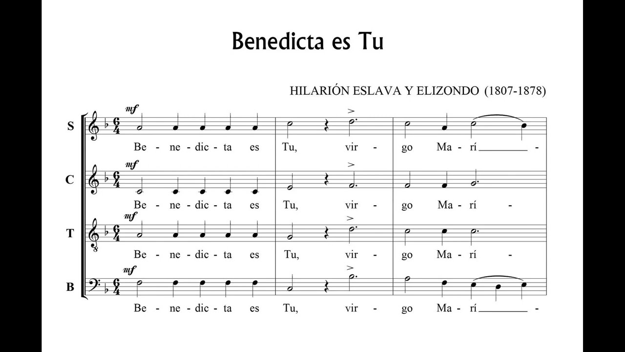 Eslava, Hilari&oacute;n (1807-1878) Benedicta es Tu, Gradual para la Festividad de la Inmaculada Concepci&oacute;n