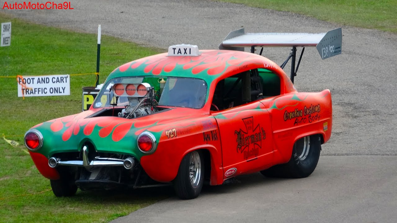 Supercharged 1950s Henry J car Test and Tune pass no ET