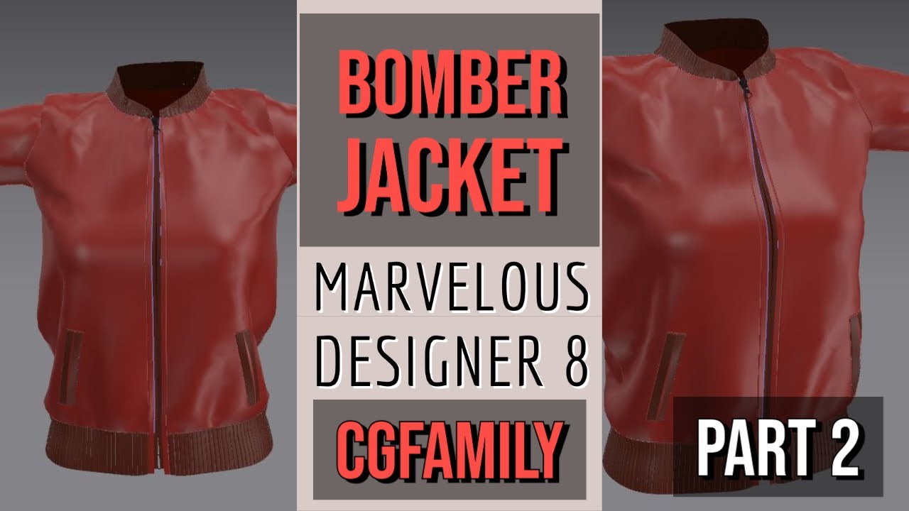 3D Bomber Jacket in Marvelous Designer 8 Part 2 - CGFamily