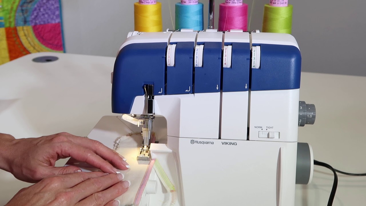 Husqvarna Viking Amber Air S 400 Serger 8 Starting to Serge