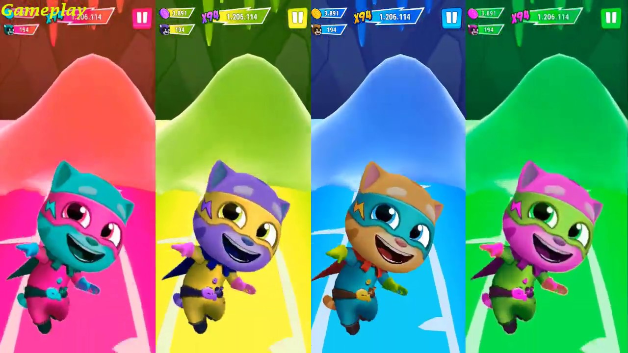 Colors Reaction Talking Tom Hero Dash NEW UPDATE Christmas 2019  SUPER GINGER  Gameplay