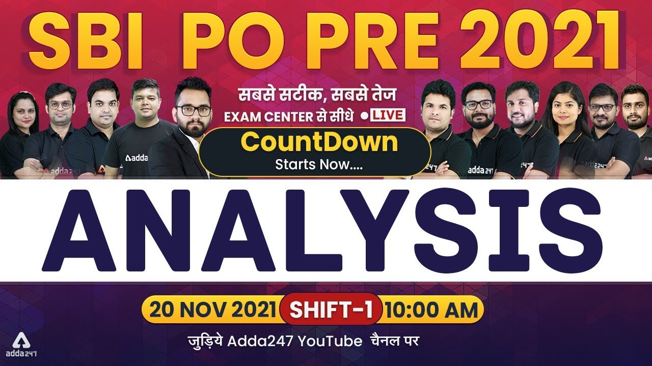 10 AM 🔴 20 NOV - SBI PO Shift 1 Analysis [Count Down] || Set Reminder Now!