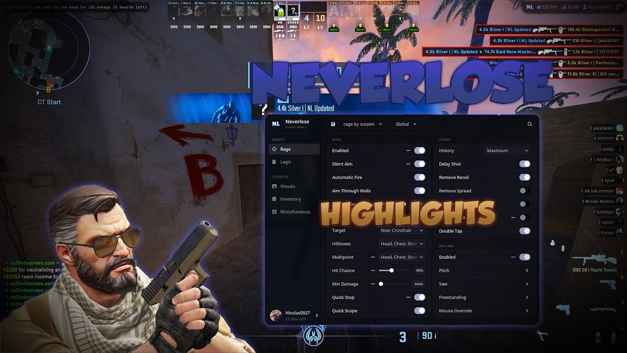 Neverlose UPDATED and its TAPPING | CS2 HvH Highlights